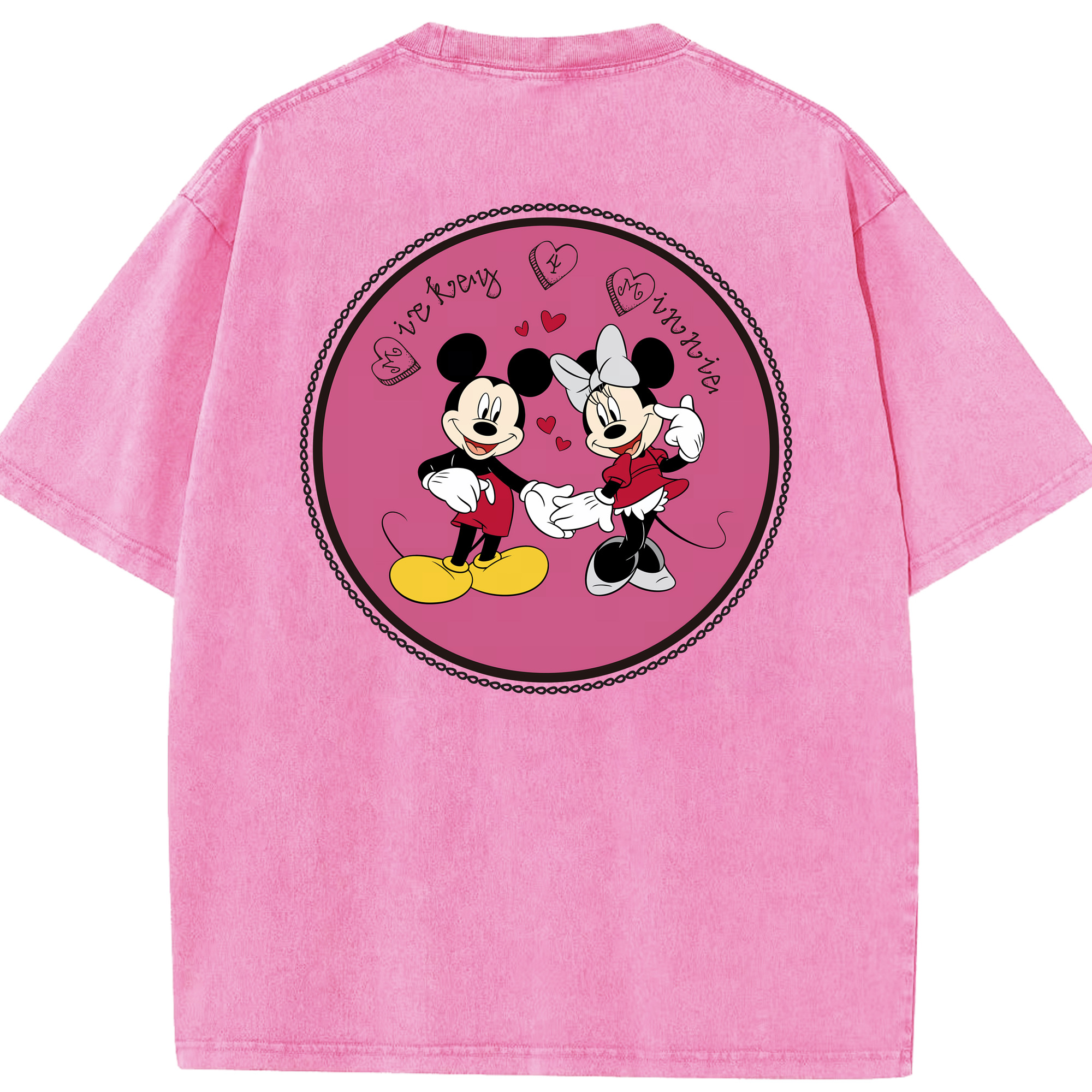 （画像用） ミッキーマウス Mickey Mouse 綿100% ヴィンテージ風 半袖Tシャツ（背面プリント）